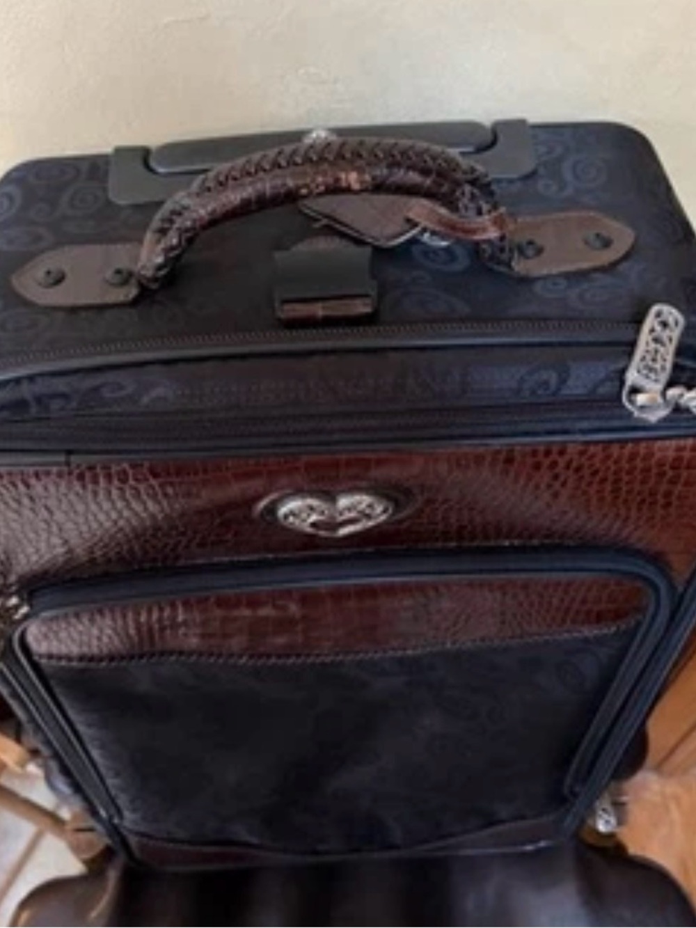 Brighton Mevelyn complete 3 bags Rolling Suitcase luggage set brown black - Picture 4 of 16